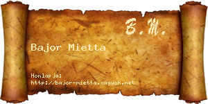 Bajor Mietta névjegykártya